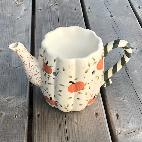 Yankee Candle Pumpkin Themed Tart Burner Teapot - Picture 1 of 11